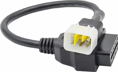 Produktbild von J48C Adapter OBD zu OBD2 6pin zu 16pin passend für KSR Brixton Benelli Kawasaki Delphi ECU