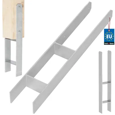 Produktbild von KOTARBAU® H-Pfostenträger zum Einbetonieren 100 mm / 600 mm H-Anker aus galvanisch verzinkter Stahl Silber Pfostenanker Balkenschuhe Stützenfuß Pfostenschuh mit Betonanker Stahlträger Stahlanker