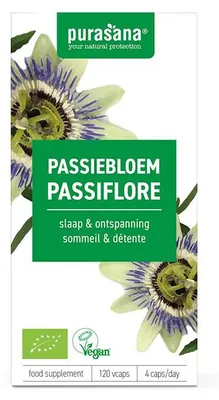 MĘCZENNICA CIELISTA (PASSIFLORA) BIO (125 mg) 120 KAPSUŁEK - PURASANA