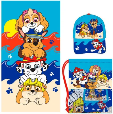 Productafbeelding van PAW Patrol handdoekenset voor kinderen, meerdelig met opbergzak