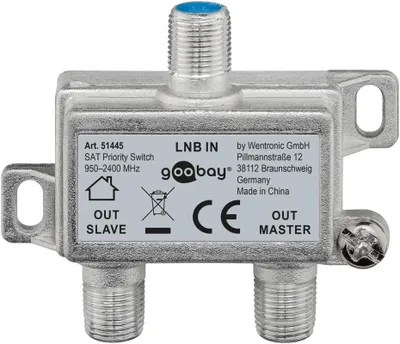 Produktbild von Goobay Sat Vorrang-Splitter, verteilt 1 LNB auf 2 SAT-Receiver