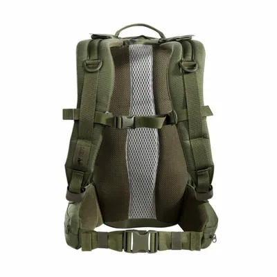 Produktbild von Tasmanian Tiger Rucksack Modular Combat Pack, Oliv, 50x29x14 cm, MOLLE-Klett-System, gepolstertes Rückentragesystem, Trinksystemvorbereitung, abnehmbare Hüftflossen, Seitenkompression, über Schutzwesten tragbar, 1 Hauptfach, 2 Front-, Seiten- & Innentaschen, vollständig öffnendes Hauptfach, herausnehmbare Aluschiene