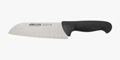 Santoku-Messer 180 mm, Nitrum-Edelstahl, PP-Griff, schwarz