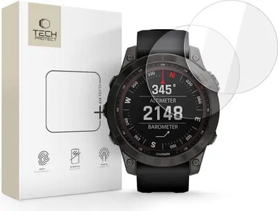 Produktbild von Tech-Protect Glas Fit+ 2er-Pack für Garmin Fenix 7 / 7 Pro - Klar