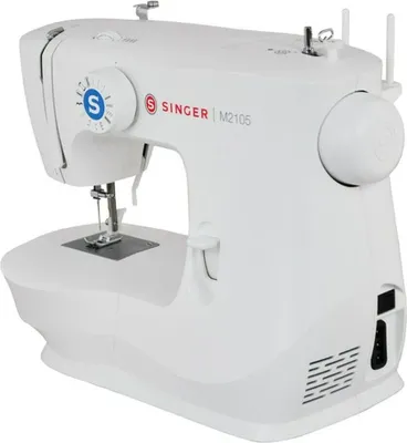 Produktbild von SINGER M2105, Weiß, Halbautomatische Nähmaschine, Nähen, 4 Step, Leiter, Drehregler, Elektro