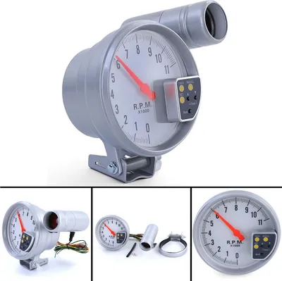Produktbild von 5 Zoll Performance Drehzahlmesser Silber Matt mit Shift Light und Halterung