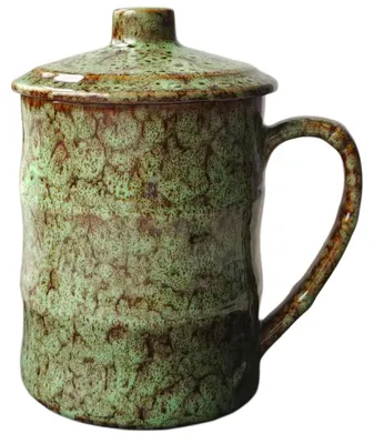 Obrázok produktu pre Veľká keramická šálka na kávu, 750 ml, so zeleným vekom