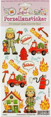 Produktbild von Porzellansticker Feuerwehr