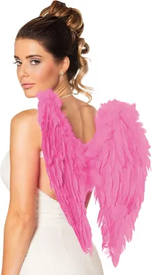 Immagine prodotto di Ali d'angelo costume accessorio ali di piuma rosa chiaro - taglia unica