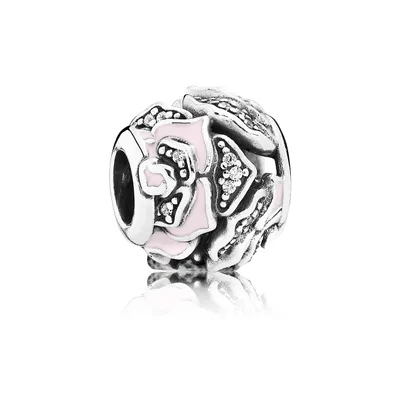 Produktbild von Pandora Charm Damen Zarte Rose Emaille Sterling-Silber 791527EN40