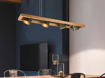 Produktbild von Trio Leuchten Pendelleuchte Bell 4-flammig nickel antik