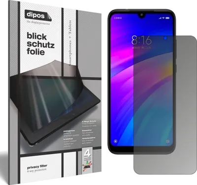 Produktbild von Blickschutzfolie für Xiaomi Redmi 7 matt Schutzfolie Folie Display Schutz dipos