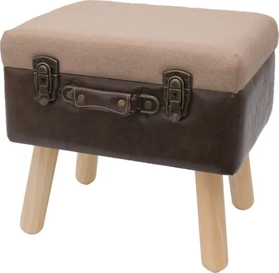 Koffer als Sitzhocker mit Stauraum im Vintage-Design von HMF