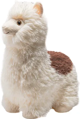A plush toy alpaca is shown against a white background.