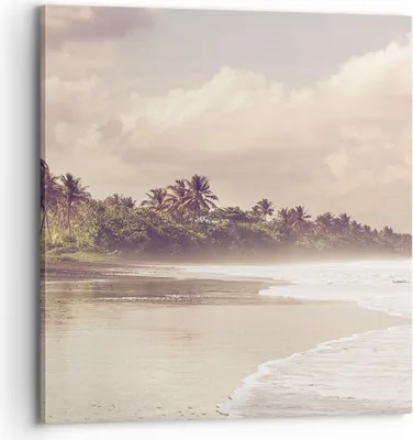 Produktbild von Bild auf Leinwand - Leinwandbild - Einteilig - Palmen Strand Wasser - 70x70cm - Wand Bild - Wanddeko - Wandbilder - Leinwanddruck - Bilder - Wanddekoration - Leinwand bilder - Wandbild - AC70x70-4917