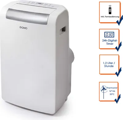 Produktbild von DOMO Klimaanlage 1600 W Weiß DO324A