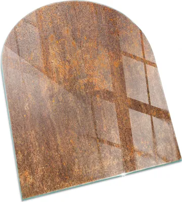 Produktbild von Rostige Textur auf Metall – Glasbodenplatte für – Kaminofen – Kaminplatte Glas – Schutzglas – Funkenschutzplatte –Glasbodenplatte Feuerfeste – Hitzeschutzplatte – Bodenschutz aus Glas – 80x70 cm