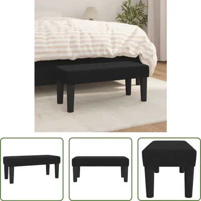 Image de The Living Store Banc Noir 70x30x30 cm Tissu
