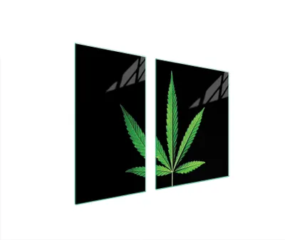 Immagine prodotto di Piastre copri fornello 2 pezzi 90x52 Vetroceramica copri piano cottura vetro tagliere fogliame verde