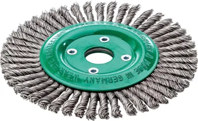 Productafbeelding van Rondborstel, 125 mm boordiameter, draaddikte 0,5 mm, roestvrij staal, 6 mm, 15.000 omwentelingen per minuut