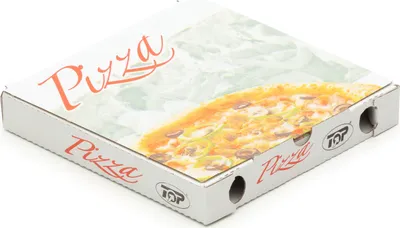 Produktbild von 200 Pizzakartons 200 x 200 x 30 mm Pizzaschachteln Motiv Verpackungen weiß