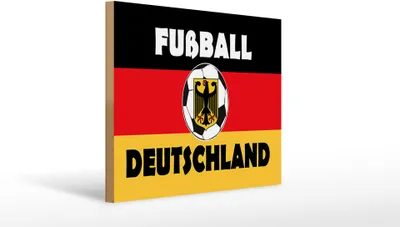 Produktbild von Holzschild Fußball Deutschland, 40 x 30 cm, Holzschilder Spruch Sport Hobby