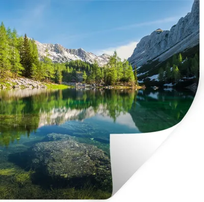Produktbild von MuchoWow® Wandtattoo Wandsticker Wandaufkleber Wasser - Berge - Felsen 30x30 cm Selbstklebend und Repositionierbar - Repositionierbar - Wasser abweisend