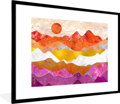 Produktbild von MuchoWow® Gerahmtes Poster Lesbisch - Stolz - Gold 80x60 cm - Poster mit Schwarzem Bilderrahmen Wandposter Rahmen Foto Bilder - Schlafzimmer-Dekorationen - Fotoposter
