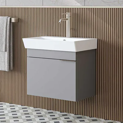 Obrázok produktu pre Skye Decor, kvalitná skrinka do kúpeľne s umývadlom, 59 cm, 100% melamín, sivá farba