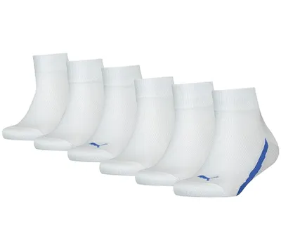 Produktbild von 6er Pack PUMA Damen Quarter-Socken mit farbigen Details Baumwoll-Strümpfe 701224211 001 Weiß, Größe:39-42