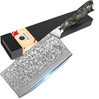 Produktbild von Kochmesser, Damaststahl, 45 cm Klingenlänge, 78 cm Gesamtlänge, 33 cm Griff Länge, 60° Klingenwinkel
