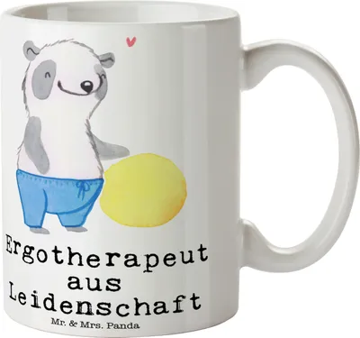 Produktbild von Mr. & Mrs. Panda Tasse Ergotherapeut Leidenschaft - Weiß - Geschenk, Teetasse, Pott, Ausbildung, Spruch, Kaffeebecher, Becher, Kaffeetasse, Lustig