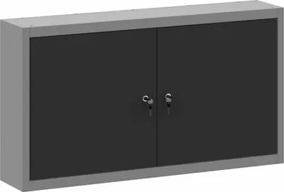 Image de Armoire à outils avec étagère Noir et gris 100 x 20 x 55 cm