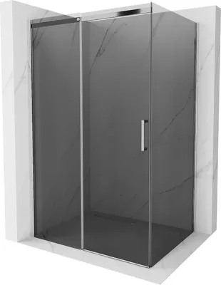 Produktbild von Mexen Omega ausziehbare Duschabtrennung 140 x 90 cm, Graphit, Chrom - 825-140-090-01-40
