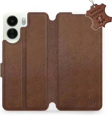Produktbild von Echtleder Handyhülle für Xiaomi Redmi 13C 5G, Mobiwear Leather, Braun