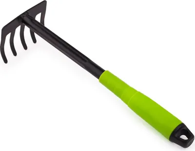 Produktbild von 5-Zinken Stahlblumenrechen für Gartenpflege - Ideal für Garten, Balkon und Gemüsegarten