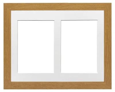Bilderrahmen 10x8 Zoll, Eiche, für 2 Fotos 6x4 Zoll, Plexiglas