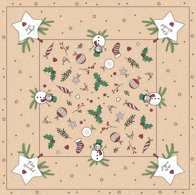 Produktbild von Airlaid Tischdecke Snowman, 80 x 80 cm, 20 Stück - Mank - Einmal-Mitteldecke Weihnachten