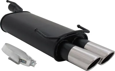 Image de Echappement sport Novus pour Opel Astra F / Opel Kadett E 2x76mm SR-Design avec ABE