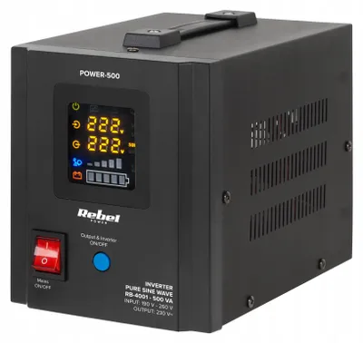 Zdjęcie produktu dla Zasilacz awaryjny USV Rebel Power 500, 300 W, czysta sinusoida, 12 V/230 V, model RB-4001