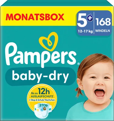 Produktbild von Pampers Windeln Größe 5+ (12-17kg) Baby-Dry