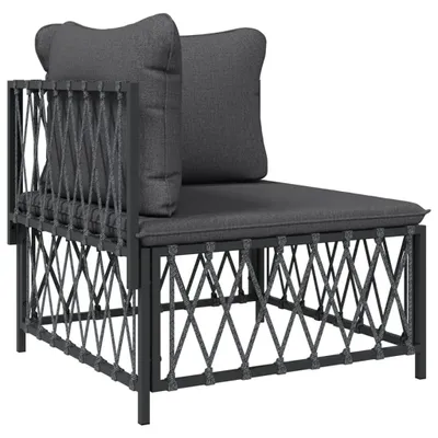 Produktbild von vidaXL Garten-Ecksofa mit Kissen Anthrazit Gewebe