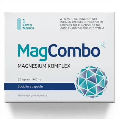 Produktbild von Magnesium-Komplex MagComboK, Nahrungsergänzungsmittel, 20 Kapseln
