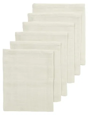 Produktbild von MEYCO Waschhandschuhe 6er Pack 20x17cm Musselin Waschlappen Nature