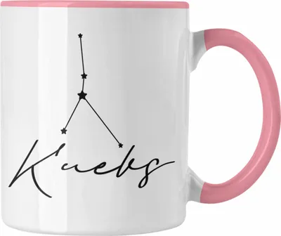 Produktbild von Trendation - Krebs Sternzeichen Tasse Geschenk Horoskop Tierkreiszeichen (Rosa)