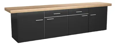 Produktbild von Stilvoller Büro Aktenschrank Schwarz Braun Holzmöbel Arbeitsraummöbel