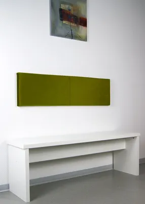 Obrázek produktu pro Nástěnný polštář, šířka 115 cm, včetně montážní sady - SAMT - v olivové nebo hořčicové barvě