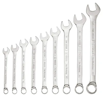 Produktbild von Ringmaulschlüssel-Satz, Ringseite gekröpft, DIN 3113 B 9-TLG