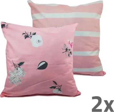 Obrázok produktu pre Home Elements Povlak na vankúš obojstranný, sada 2 ks, ružový