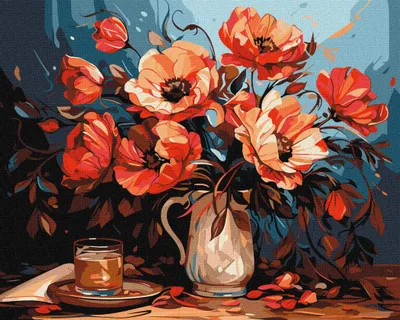 Obrázek produktu pro Malování podle čísel s rámem Malování - Barevné vlčí máky 50x40 cm